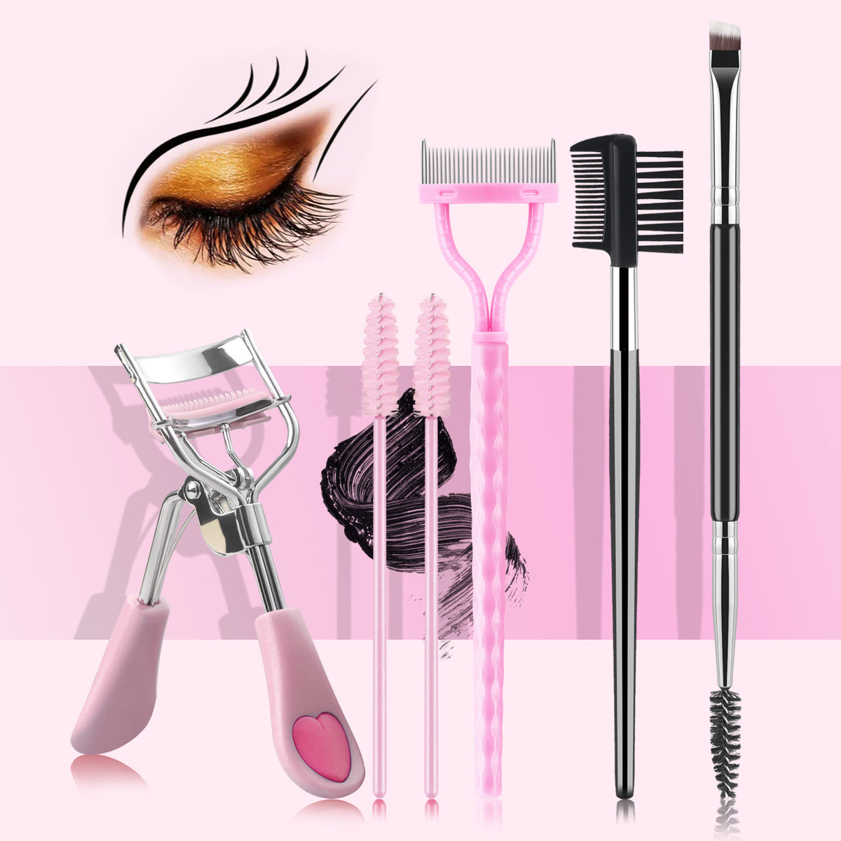 Her 6-Piece Professional Eyelash Makeup Tool Kit