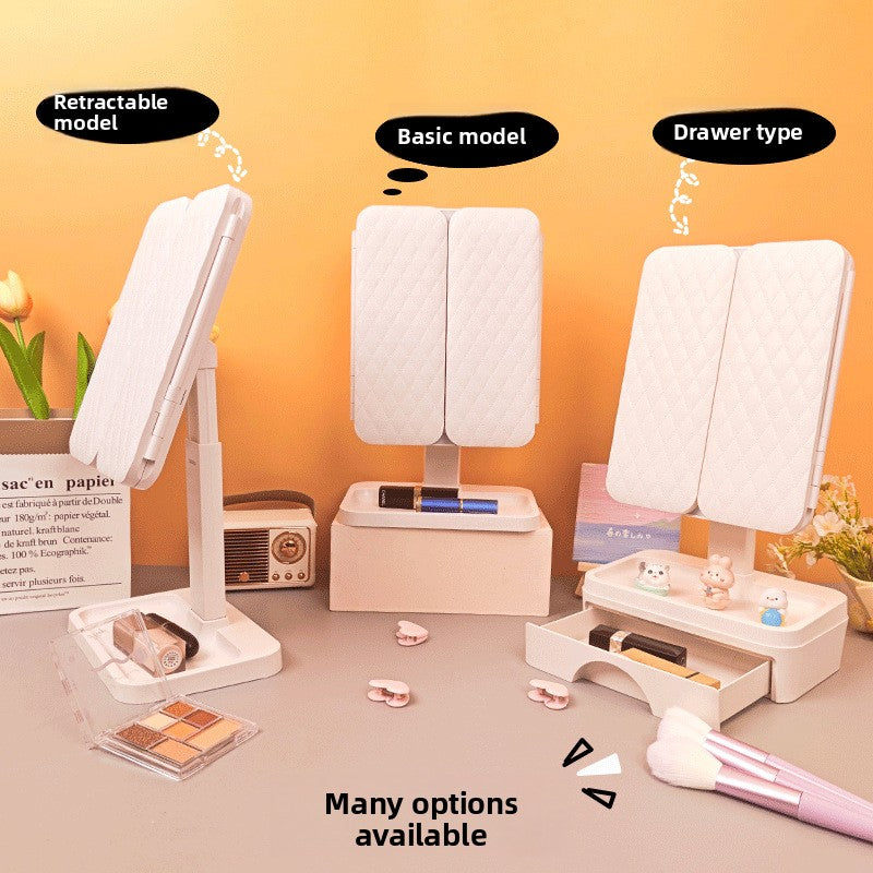 Her LED Illumination Makeup Mirror with Storage Drawer