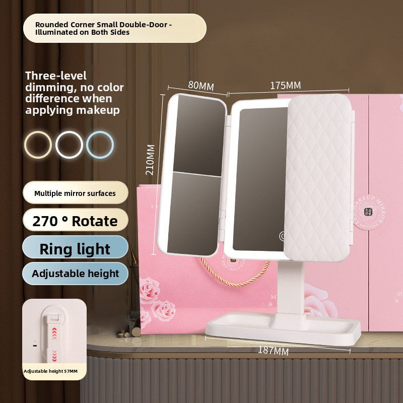 Her LED Illumination Makeup Mirror with Storage Drawer