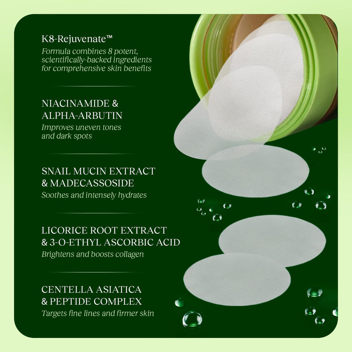 Her Exfoliating Centella Asiatica Skincare Toner Pads
