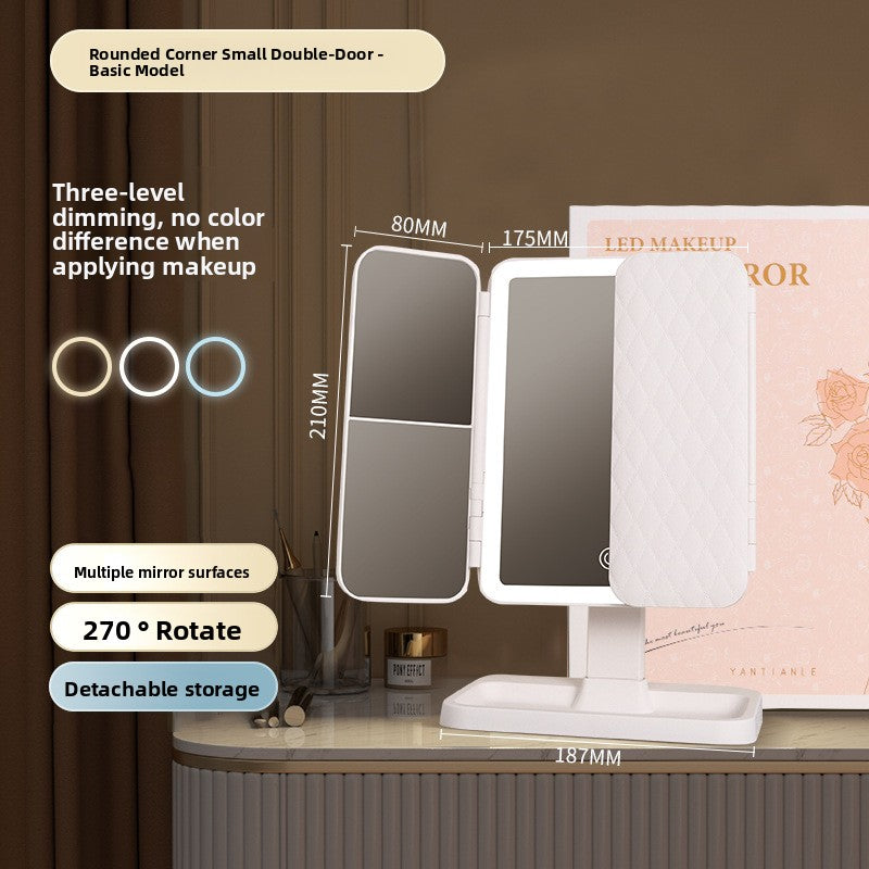 Her LED Illumination Makeup Mirror with Storage Drawer