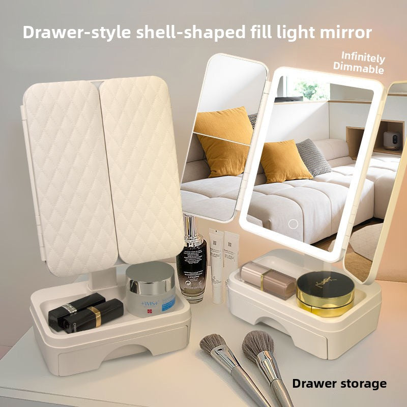 Her LED Illumination Makeup Mirror with Storage Drawer